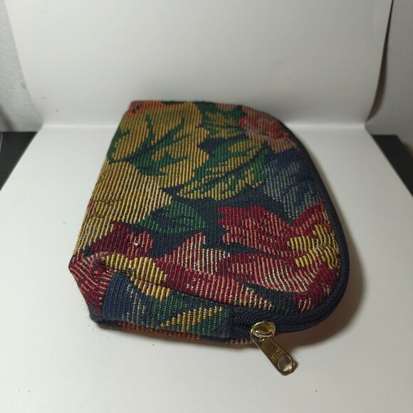 Vintage Fuji Women's Floral Pattern Makeup Bag Clutch with Zipper - Picture 2 of 4
